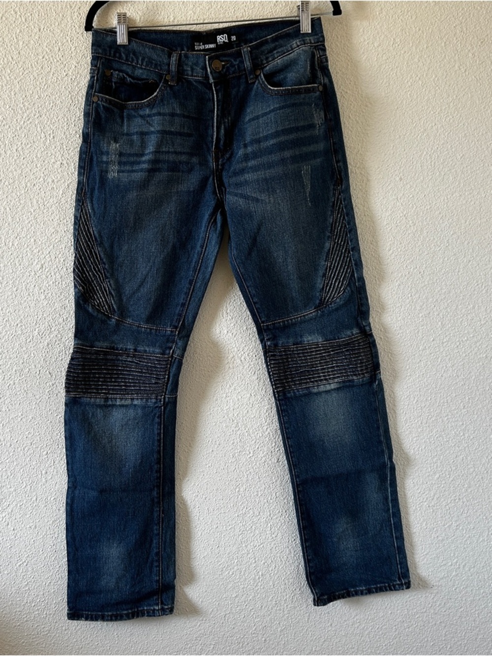 RSQ Tokyo Super Skinny Jeans Moto Street Casual Dressy Date Dressy Sz 20 Blue